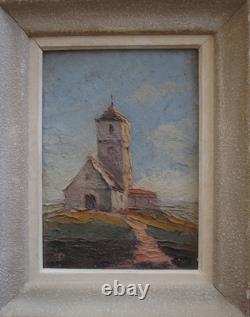 Chapel of Querqueville (50). A. Pélissier. Oil on wood. 1930. Cherbourg Chapel of Querqueville (50). A. Pélissier. Oil on wood. 1930. Cherbourg