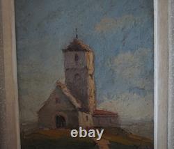 Chapel of Querqueville (50). A. Pélissier. Oil on wood. 1930. Cherbourg