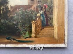 Charles Joseph A. LECOINTE, Elegant Ladies in a Park, Signed Antique Painting