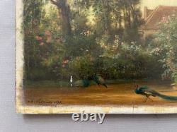Charles Joseph A. LECOINTE, Elegant Ladies in a Park, Signed Antique Painting
