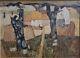 Charles Monnier (1925-1993) Oil On Wood Panel Landscape Plan D'orgon 1969