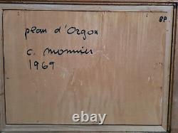 Charles Monnier (1925-1993) Oil on Wood Panel Landscape Plan D'Orgon 1969