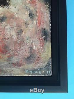 Charles Piquois Canvas Oil Hst 1950 Abstract Lyrism Expressionism 70 Years