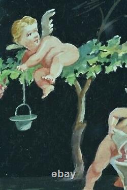 Charming Painting Ancient Putti Cherub Love Vintage Pompei A. Nappo M. Maestri