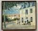 Cityscape Antique France Oil Painting, Landscape Building, House, Road