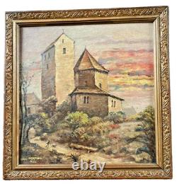 Clery Pierpont (1848-1931) Oil on wood Church France 1924 Clery Pierpont (1848-1931) Oil on wood Church France 1924