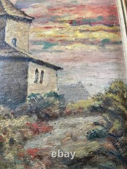 Clery Pierpont (1848-1931) Oil on wood Church France 1924 Clery Pierpont (1848-1931) Oil on wood Church France 1924