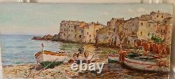 Corse. Olynthe Madrigali. Erbalunga Oil On Wood Signed. Large Format