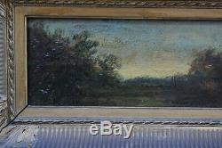 Crepuscule Landscape Oil On Panel Signed Made Molin Part Of A Pair