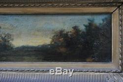 Crepuscule Landscape Oil On Panel Signed Made Molin Part Of A Pair
