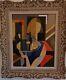 Cubist Composition A. Lipov 8f 46 × 38 Cm Montparnasse Frame Carved Wood