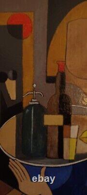 Cubist Composition A. Lipov 8F 46 × 38 cm Montparnasse Frame Carved Wood