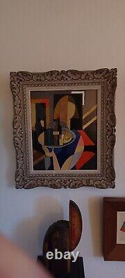 Cubist Composition A. Lipov 8F 46 × 38 cm Montparnasse Frame Carved Wood