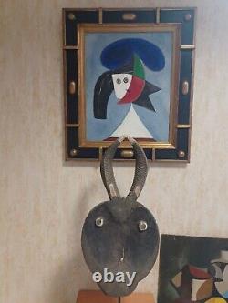 Cubist Portrait after Picasso. Sculpted wooden frame gilded with leaf.