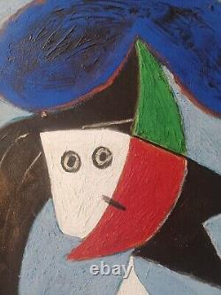 Cubist Portrait after Picasso. Sculpted wooden frame gilded with leaf.