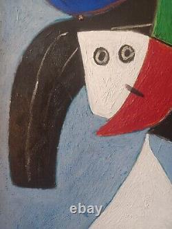 Cubist Portrait after Picasso. Sculpted wooden frame gilded with leaf.