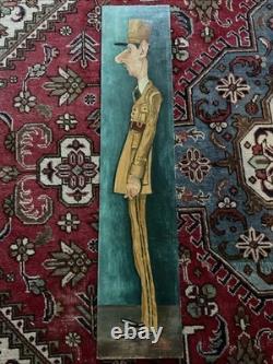DE GAULLE Large Painting 90X19 Cm by Lucien ROYER after CABROL 1950 Rare