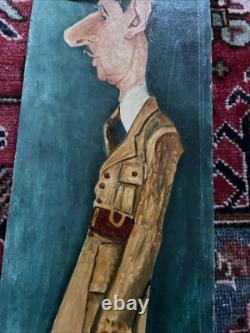 DE GAULLE Large Painting 90X19 Cm by Lucien ROYER after CABROL 1950 Rare