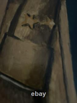 DE GAULLE Large Painting 90X19 Cm by Lucien ROYER after CABROL 1950 Rare