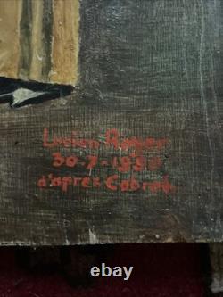 De Gaulle Large Painting 90 x 19 cm by Lucien Royer after Cabrol, 1950, Rare