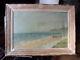 Deauville Beach 1900 Painting Signed Oil On Canvas Art Nouveau Frame Wood