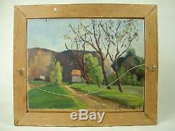Dechavanne Table View Of Ain Bugey Ca 1940 H / P Framework Landscape X2 Face Art Deco
