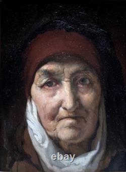 Désiré François Laugée (1823–1896) Peasant Woman, Antique Portrait Painting