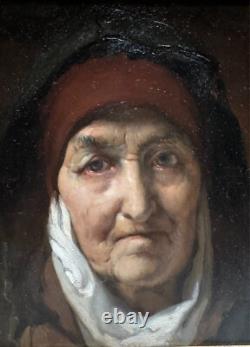 Désiré François Laugée (1823–1896) Peasant Woman, Antique Portrait Painting