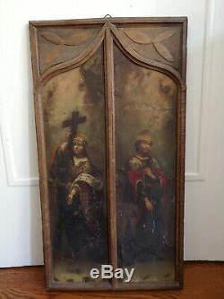 Diptyque Religious Oil On Panel End Eighteenth Eastern Europe Orthodox Art