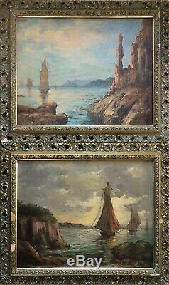 During Late Nineteenth Marine Paintings (britain) Signed L. Durand + Frames