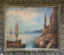 During Late Nineteenth Marine Paintings (britain) Signed L. Durand + Frames