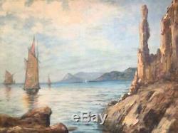 During Late Nineteenth Marine Paintings (britain) Signed L. Durand + Frames