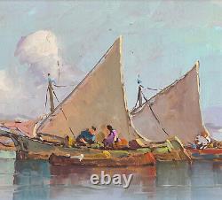 During Paintings Sailing Boats Feluks Gondoles Signed Orientalists