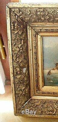Dutch Marine Painting Oil On Wood Signed Van Durme. At 15.5cm X24cm
