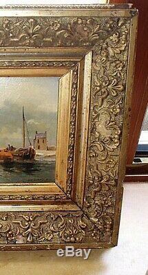 Dutch Marine Painting Oil On Wood Signed Van Durme. At 15.5cm X24cm