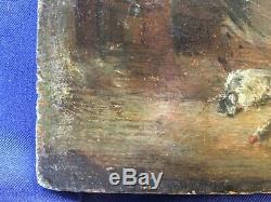 Dutch School Eighteenth Century Oil / Wood Landscape Animated, Join The Back