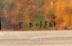 ÉTIENNE BUFFET. Autumn Landscape. Oil painting on wooden panel