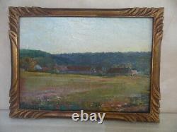 E. Isembart. Doubs School. Oil On Panneau. Landscaping. 20th Century