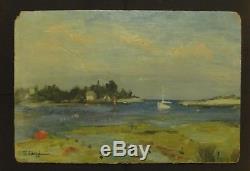E. Landru Beautiful Impressionist Painting Landscape Oil On Panel 1949