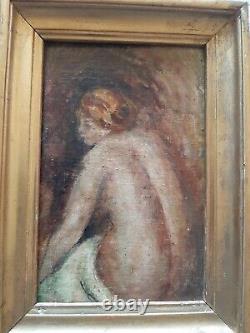 Early 20th century painting of a nude woman from behind