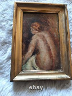 Early 20th century painting of a nude woman from behind