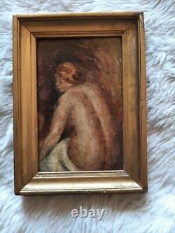 Early 20th century painting of a nude woman from behind