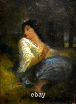 Eastern Woman Tableau signed Louis-Clément Faller (1819-1901) 19th Century