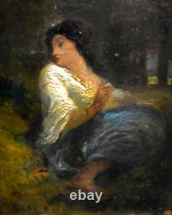 Eastern Woman Tableau signed Louis-Clément Faller (1819-1901) 19th Century