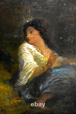 Eastern Woman Tableau signed Louis-Clément Faller (1819-1901) 19th Century