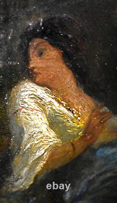Eastern Woman Tableau signed Louis-Clément Faller (1819-1901) 19th Century