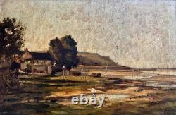 Edmond André (1837-1877) Impressionist Paris Exhibition in Honfleur Landscape 69