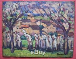 Edmond Ceria 1884-1955 Beautiful Oil On Wood Provence Double Sided Modern Painting