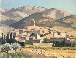 Edmond Chauvet 1903-1969 Provencal landscape oil on wood 41x35 cm