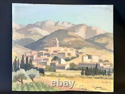 Edmond Chauvet 1903-1969 Provencal landscape oil on wood 41x35 cm